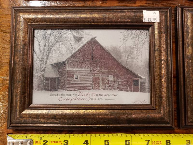 lot 174 image: (6) Kim Norlien Framed Table Top Prints with Stand