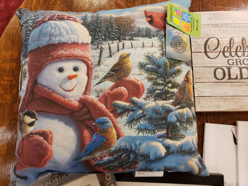 lot 183 image: Kim Norlien Pillow & Cross Stitch  Funny Sayings Hand Towels, etc.
