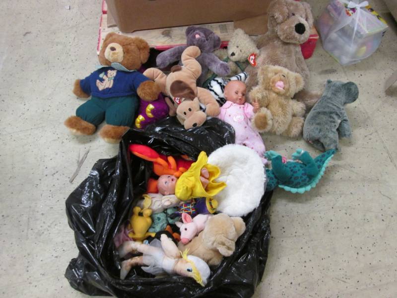 lot 43 image: Large Lot of Plush Animals & Dolls...