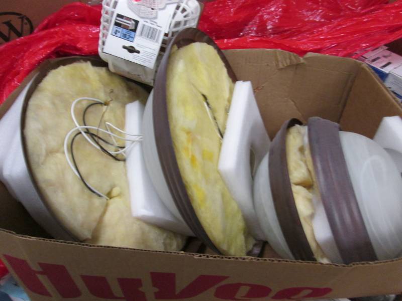 lot 103 image: 4 Flushmount Lights- 2 sizes, Dryer...