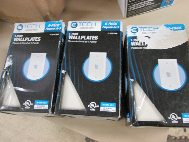 lot 106 image: 6- 5pks CE Almond 1Port Wall Plates...