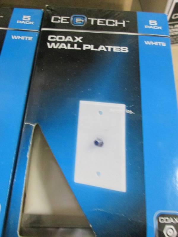 lot 108 image: 5-5pks CE White Coax Wall Plates...