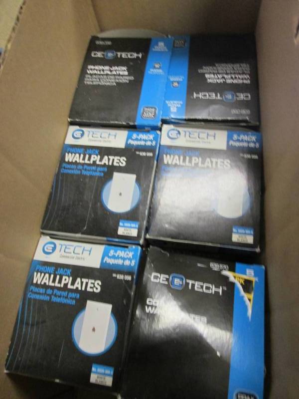 lot 130 image: 6-5pk CE Coax Wall Plates in White ...