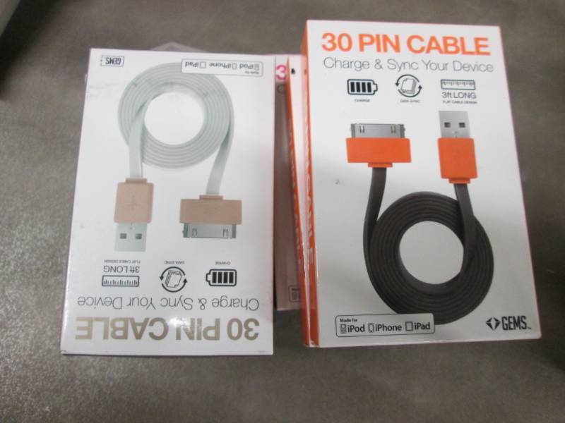 lot 213 image: 9- 30 Pin Cable Charge & Sync...