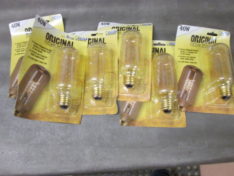 lot 241 image: 6 Feit Electric 40W Original Vintag...