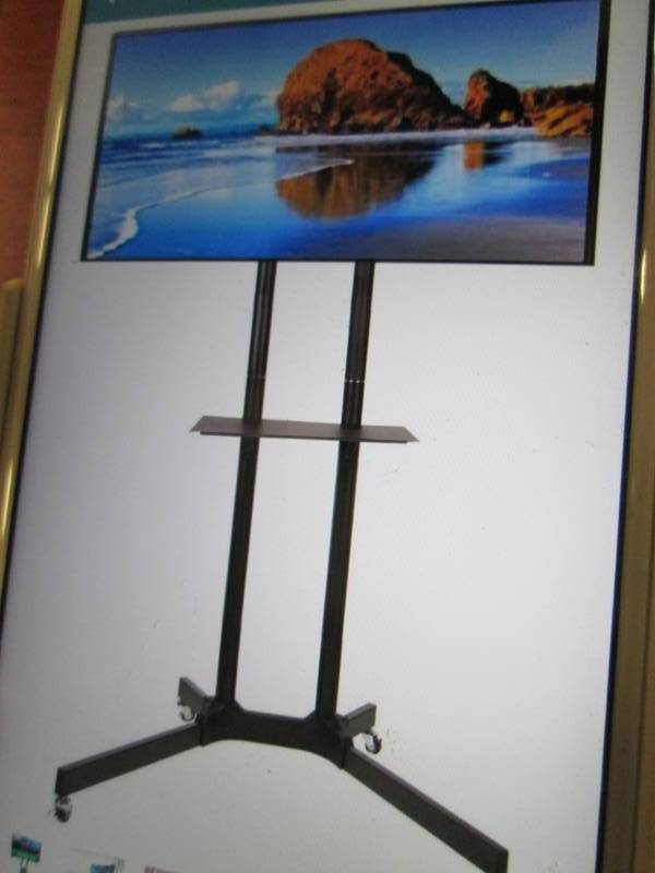 lot 246 image: EZM Mobile TV Cart Rolling Stand fo...