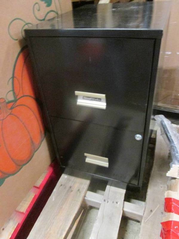 lot 261 image: Black 2 Drawer Filing Cabinet...