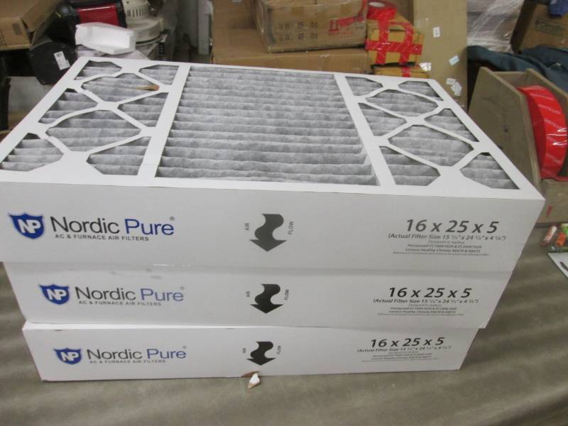 lot 272 image: 3 Nordic Pure 16x25x5 inch AC & Fur...