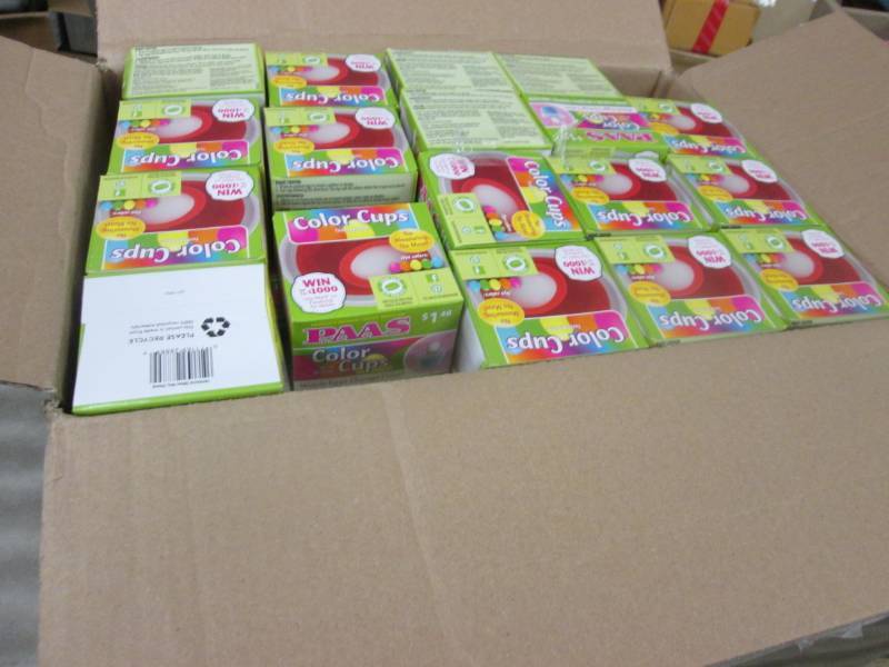 lot 295 image: Box of Color Cups Egg Dyeing Kits...