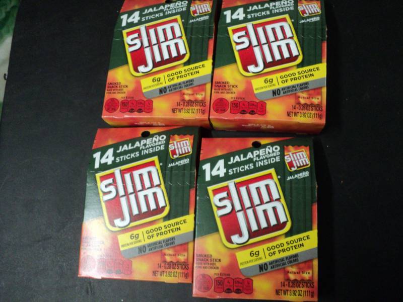4 Boxes Jalapeno Slim Jims 14 sti...