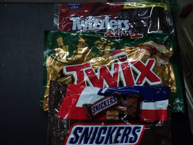 1 Bag each Twix Minis, Snickers Fun...