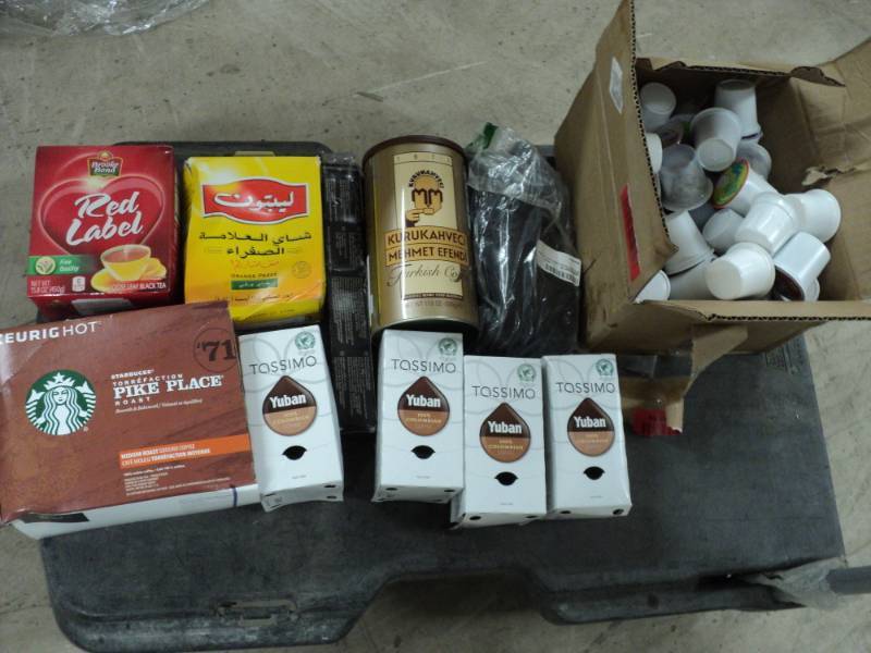 Box of Coffee and Tea Products...