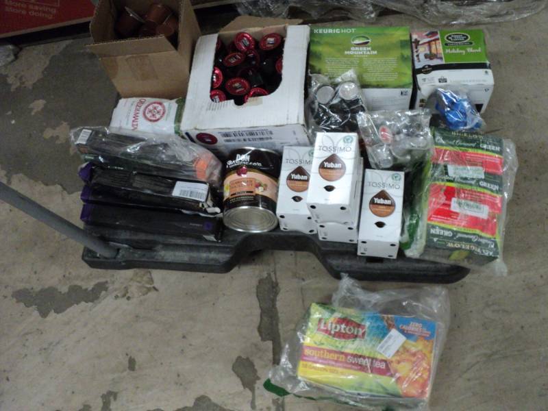 Box of Coffee and Tea Products...