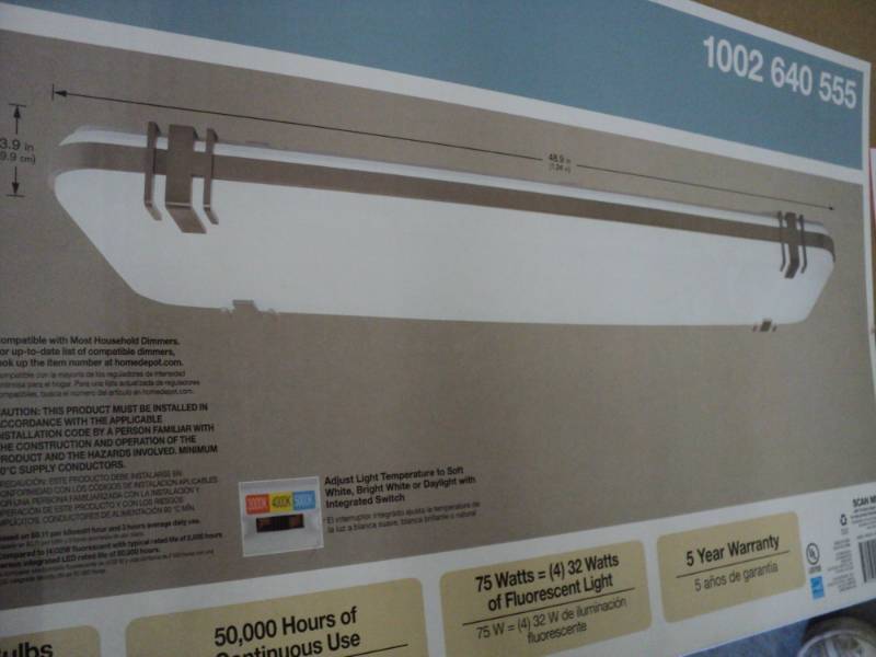4 ft LED Color Changing Ceiling Lig...
