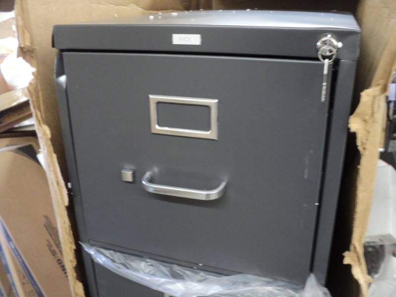 4 Drawer Grey Metal File Cabinet wi...
