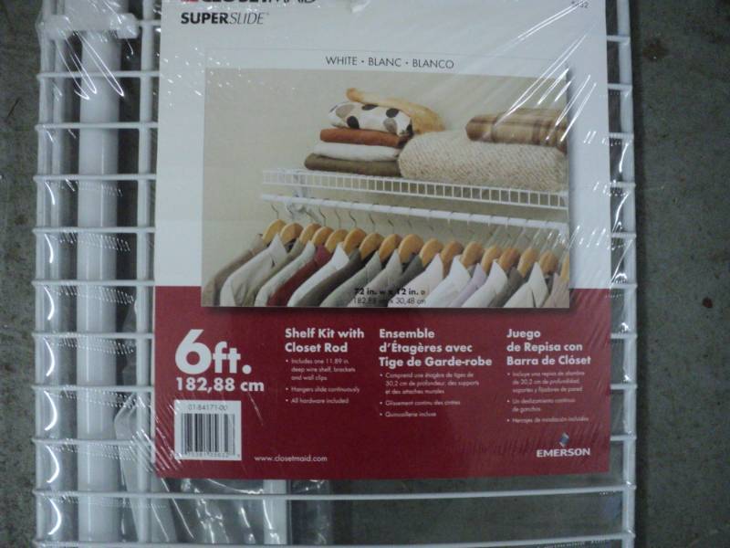 Closet maid Super Slide 6 ft Shelf ...