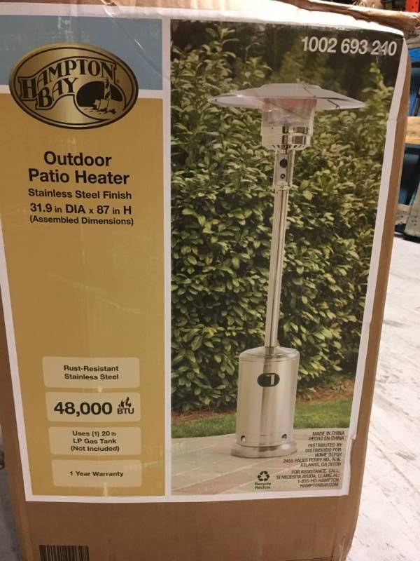 Hampton Bay 48000 BTU Stainless Steel Patio Heater in good condition