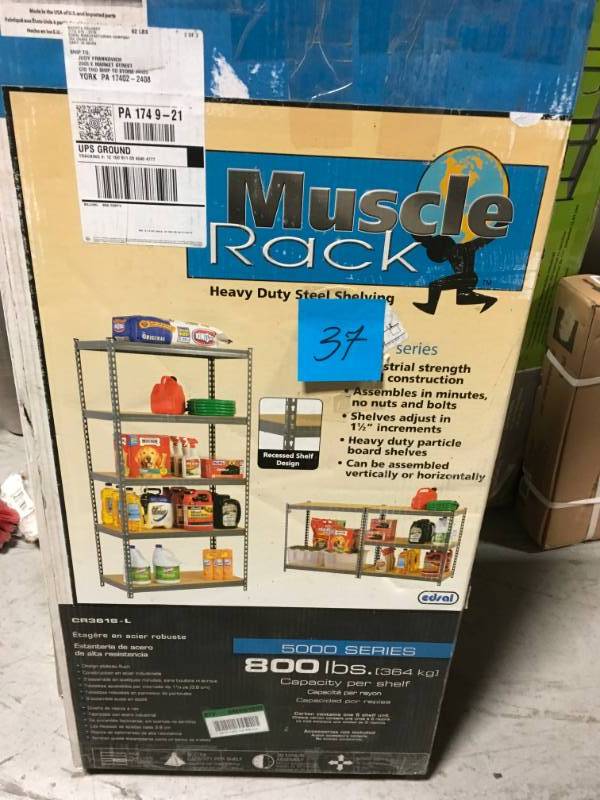 edsal 72-in H x 36-in W x 18-in D 5-Tier Steel Freestanding Shelving Unit in good condition