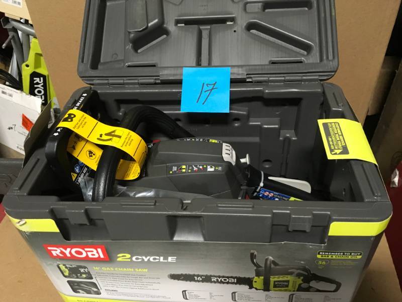 RYOBI 16 in. 37cc 2-Cycle Gas Chainsaw with Heavy-Duty Case in good condition