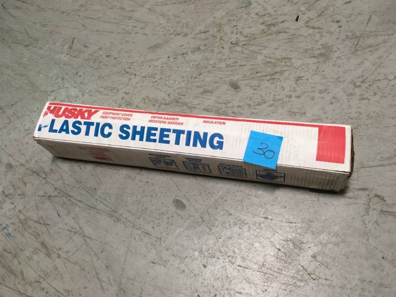 HUSKY 10 ft. x 50 ft. Clear 6 mil Plastic Sheeting not used