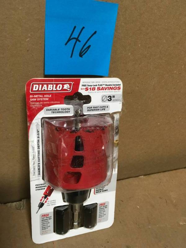 Diablo 3 in. Bi-Metal Hole Saw with SnapLock Plus Mandrel System in good condition