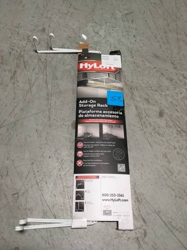 HyLoft Add on Garage Ceiling Mount Storage Racks in White (2-Pack) not used