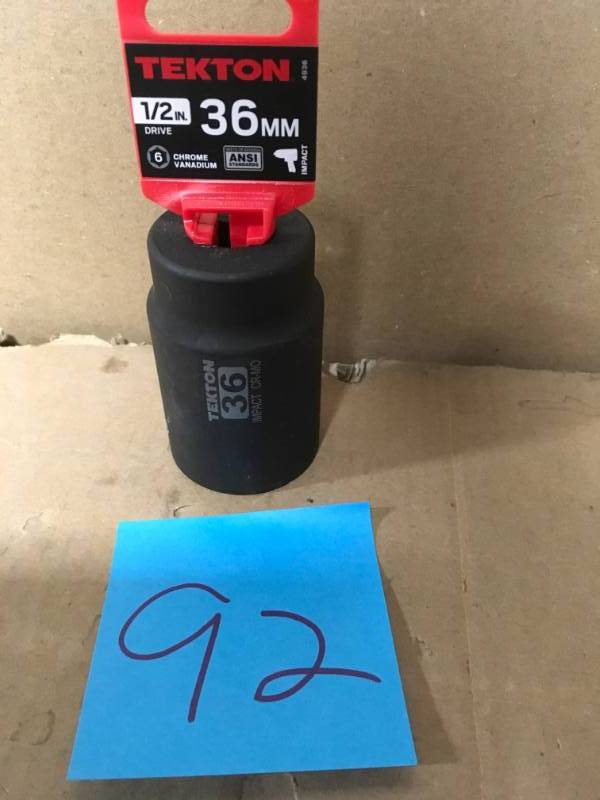 TEKTON 12 in. Drive 36 mm 6-Point Deep Impact Socket in good condition