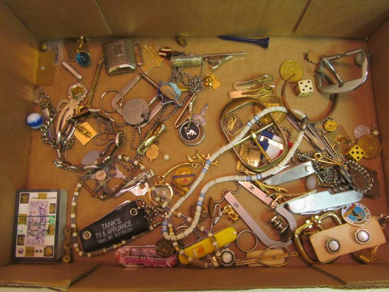 lot 140 image: Jewelry- Necklace, Choker, Belt Buckle, Nail Clipper