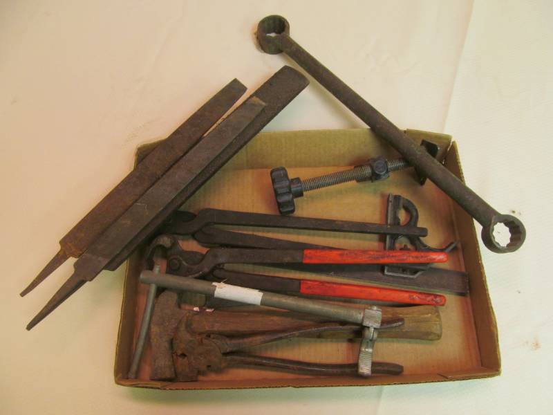 lot 152 image: Tools- Metal Files, Hammer, Fencing Tools