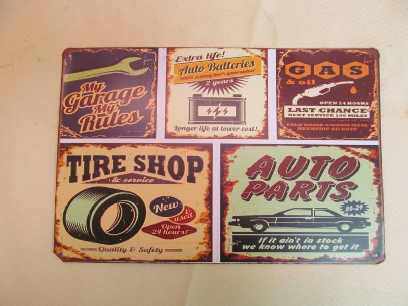 lot 197 image: Tin Sign Auto Sign