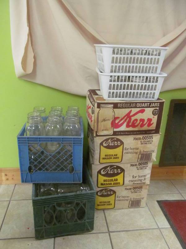 lot 222 image: Large Lot of Canning Jars, Mostly 2 Qrt. Size