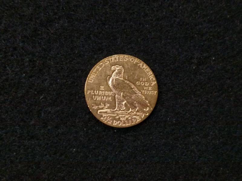 lot 3 image: 1908 Two and One Half Dollars India...