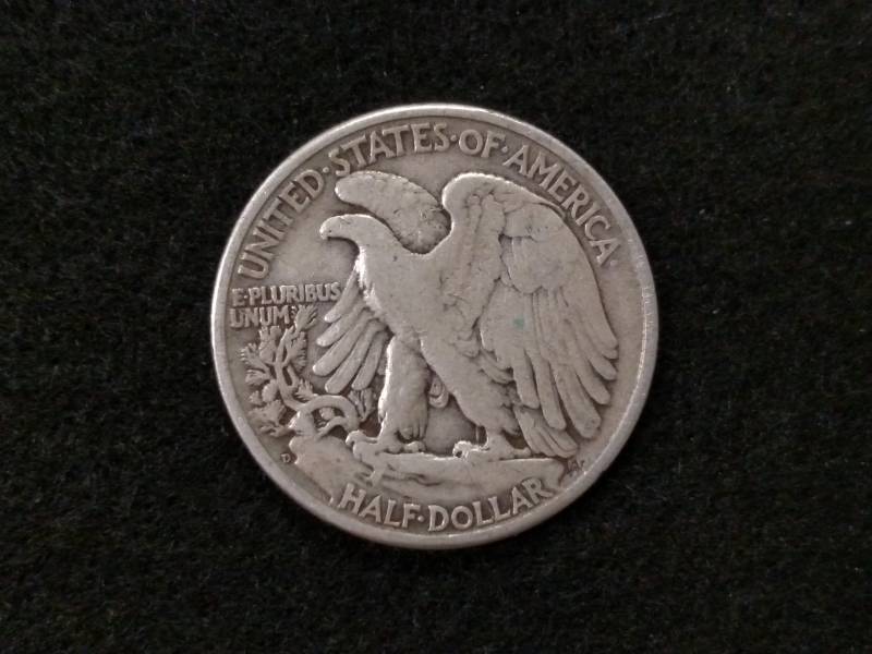 lot 123 image: 1947 D Walking Liberty Silver Half ...