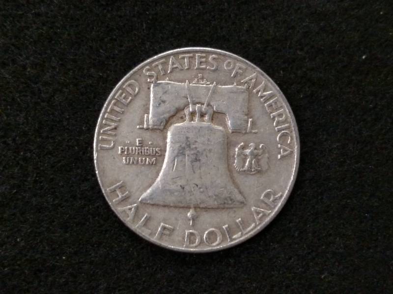 lot 136 image: 1954 D Franklin Silver Half Dollar...
