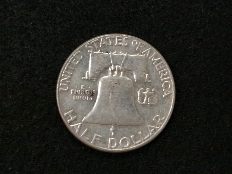 lot 146 image: 1962  Franklin Silver Half Dollar...