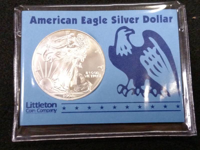 lot 156 image: 1998 Eagle Silver Dollar .999...