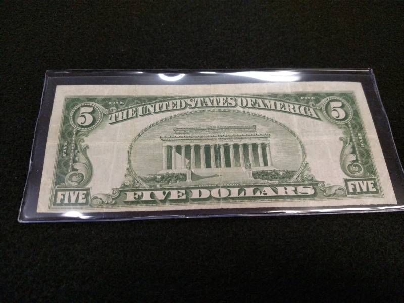 lot 175 image: 1929 Five Dollars Nation Currency N...