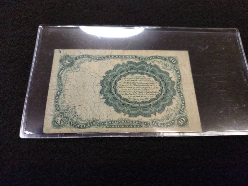 lot 189 image: 1874 Ten Cents Fractional Currency ...