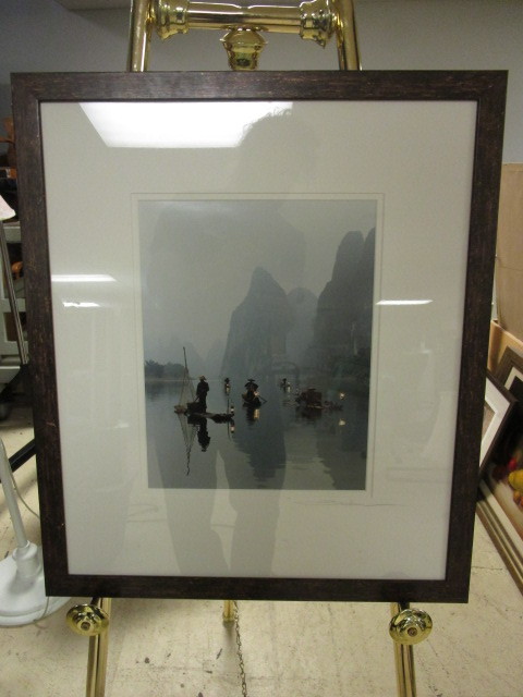lot 636 image: ASIAN FISHERMAN FRAMED PHOTO