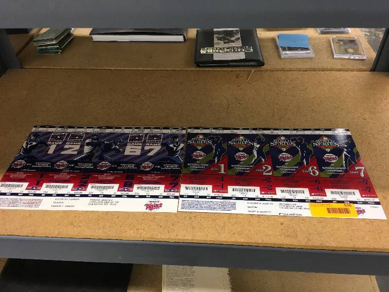 lot 536 image: Minnesota Twins 2006 World Series & 2008 World Series Tickets