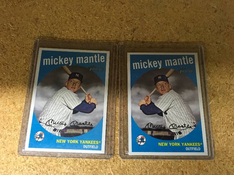 lot 566 image: Two Autographed Mickey Mantle Cards