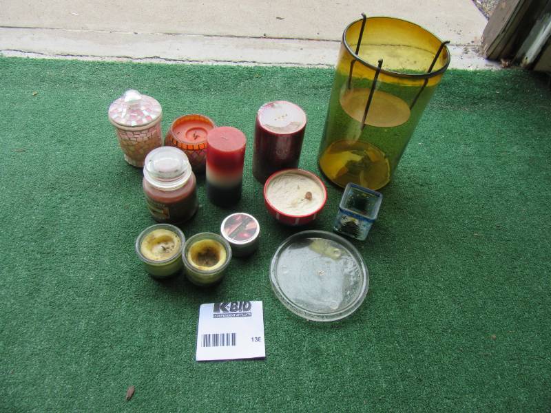 lot 138 image: Misc. Candle HoldersCandles as pictured