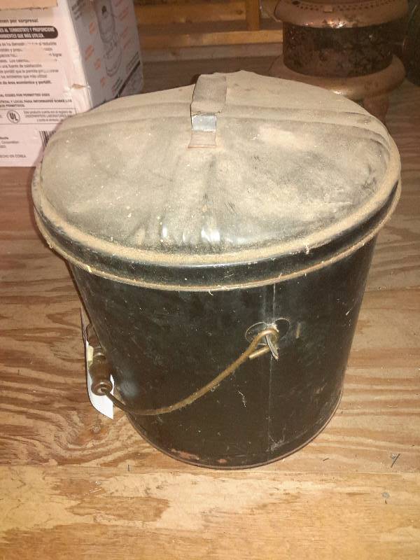 lot 64 image: Old fashion Ash Bucket and utility pail