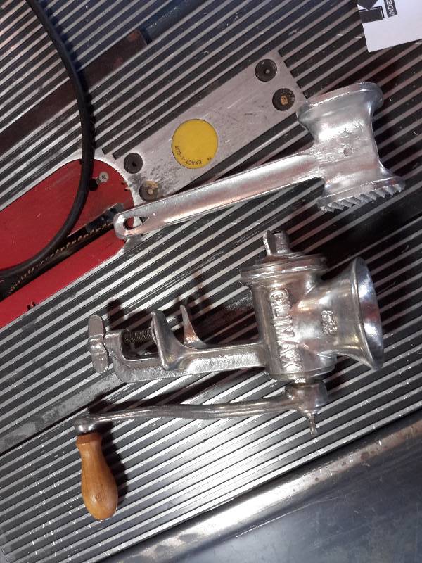 lot 180 image: Meat Grinder and Meat Hammer