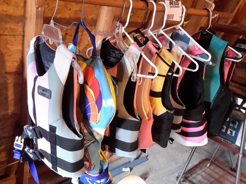 lot 69 image: Lot of life jackets.. Misc. Sizes