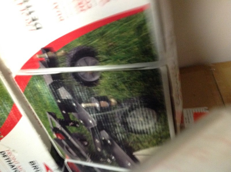 lot 109 image: Brinly-Hardy 48 in. Front Mount Dethatcher for ZTR Mowers not used