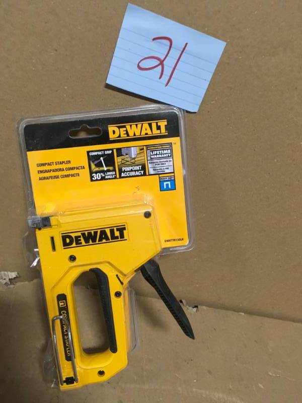 lot 21 image: DEWALT Heavy-Duty Compact Staple Gun in good condition