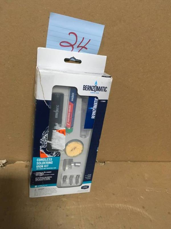 lot 24 image: Bernzomatic ST500 Cordless Soldering Iron and Micro Torch Kit with 7 Settings, Lead-Free Rosin Core Solder and Case in good condition