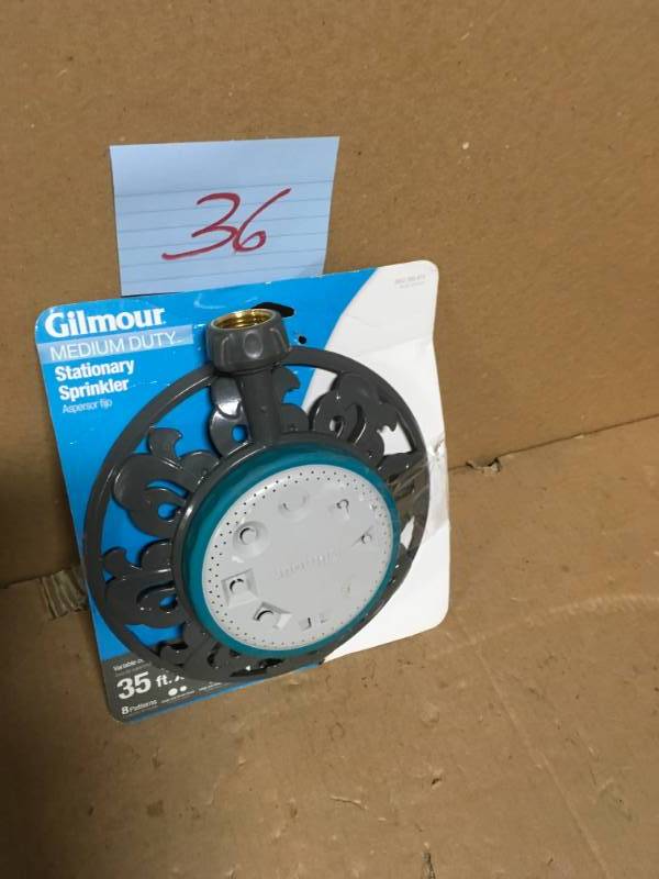 lot 36 image: Gilmour 1,225 sq. ft. 8-Pattern Stationary Sprinkler in good condition