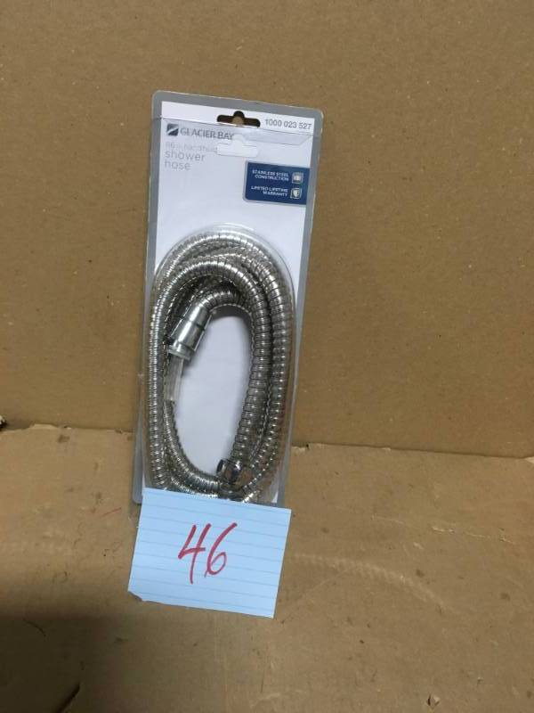 lot 46 image: Glacier Bay 86 in. Stainless Steel Replacement Shower Hose in Chrome in good condition